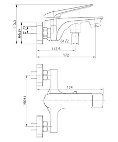 Смеситель ALLEGRO LM5914CW (для ванны, короткий излив)