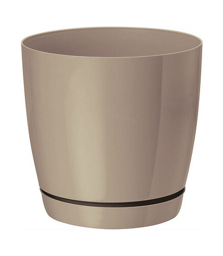 Горшок TOSCANA Round с поддоном (15x14,5см) пластик латте 0742-002 438x503 в Материке