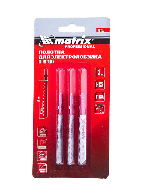 Пилка д/лобзика по металлу MATRIX T118A 3шт/уп. 495x660 Пилка д/лобзика по металлу MATRIX T118A 3шт/уп. 495x660 в Материке