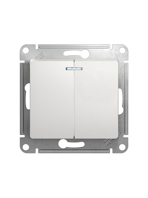 Выключатель SE GLOSSA GSL000153 2кл. подсв. белый 495x660 Выключатель SE GLOSSA GSL000153 2кл. подсв. белый 495x660 в Материке