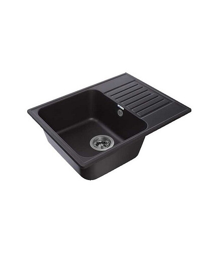 Мойка QUARZ GF-Z 13 (ECO 13), 620х480мм черный (без сифона) 438x503 в Материке