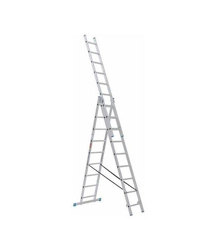 Лестница универсальная LadderBel алюмин. 3-секционная 9 ступ. LS309 438x503 в Материке - Вариант 3