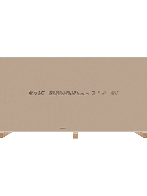 Гипсокартон стеновой стандартный Knauf ГСП тип A (ГКЛ) 12,5*1200*2500мм 495x660 Гипсокартон стеновой стандартный Knauf ГСП тип A (ГКЛ) 12,5*1200*2500мм 495x660 в Материке