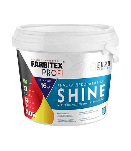 Краска FARBITEX влагостойкая мерцающая, 7кг 438x503 в Материке