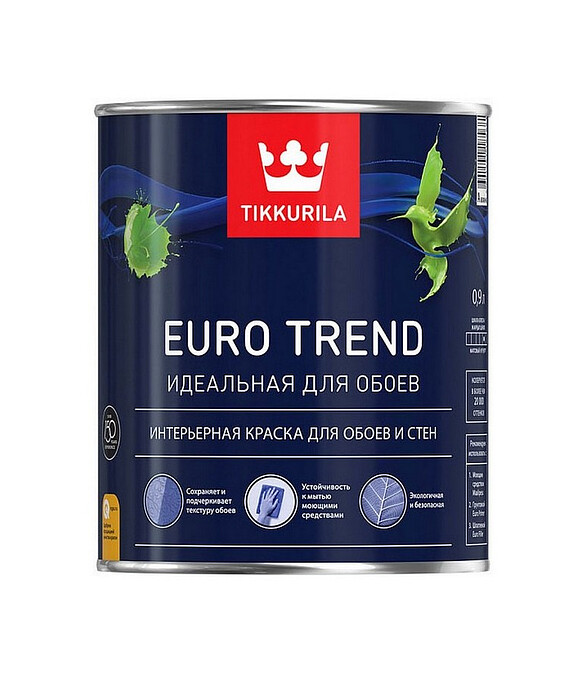 Краска Tikkurila EURO TREND С мат, 0,9л 586x674 Краска Tikkurila EURO TREND С мат, 0,9л 586x674 в Материке