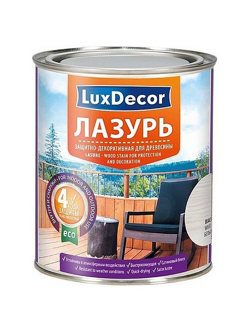 Лазурь LuxDecor для древесины Белый, 0,75л 495x660 Лазурь LuxDecor для древесины Белый, 0,75л 495x660 в Материке