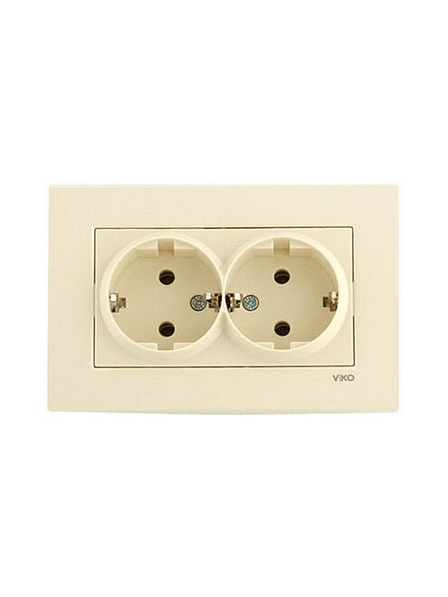 Розетка Viko KARRE 90960156 2мест. с/з крем 495x660 Розетка Viko KARRE 90960156 2мест. с/з крем 495x660 в Материке