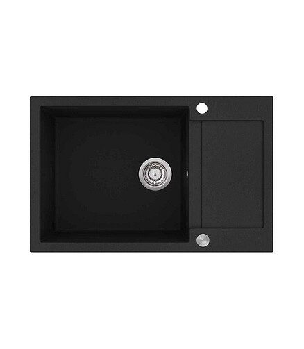 Мойка TESA PLUS SQT105-601AW 780х500мм гранит-черный металлик с вып.полуавтомат 438x503 в Материке