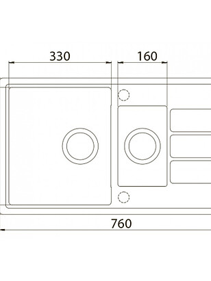Мойка ZORG ECO-4-B 1,5 чаши 760x440мм черная (без сифона) 238x286 в Материке - Вариант 2