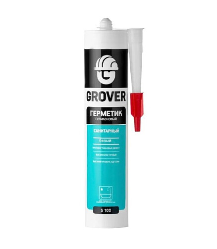 Герметик Grover S100 силиконовый санитарный белый, 300мл 438x503 в Материке