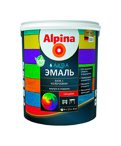 Эмаль ALPINA АКВА колеруемая глянцевая База1 2,5л