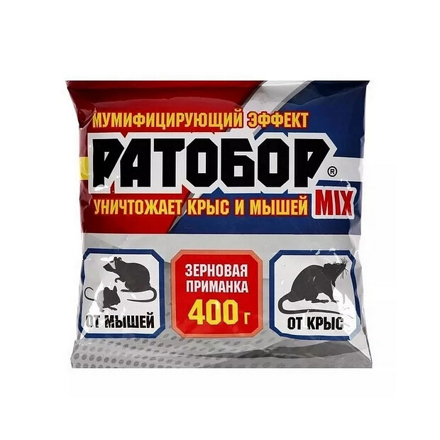 Средство Приманка зерновая РАТОБОР MIX, родентицид (400г)