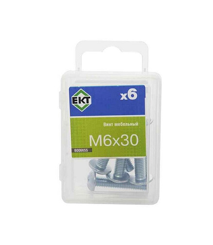 Винт мебельный 6х30 шлиц KOMBI, цинк (уп=6шт) B006655_BOX 438x503 в Материке