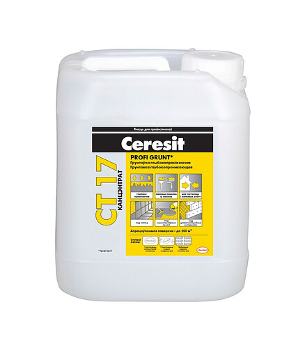 Грунтовка CERESIT CT 17 Profi Grunt концентрат, 5л 438x503 в Материке
