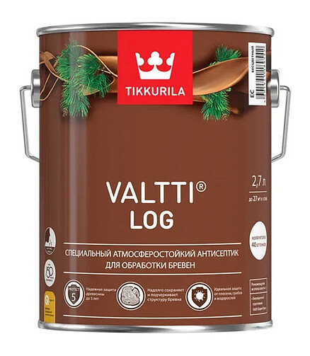 Антисептик Tikkurila VALTTI LOG EC, 2,7л 438x503 в Материке