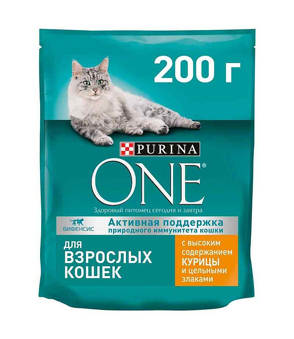 Корм для кошек Purina ONE, цельные злаки, курица (0,75кг) 586x674 в Материке