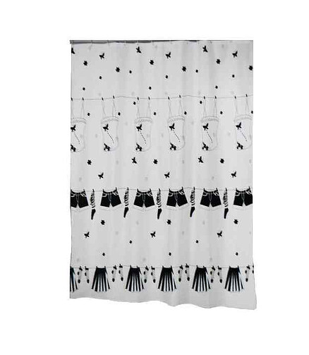 Штора для ванной комнаты DRESSY ЧЕРНАЯ 180х200см (100% полиэстр) 438x503 в Материке