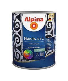 Грунт-эмаль ALPINA 3в1 База3 шелковисто-матовая 0,64л