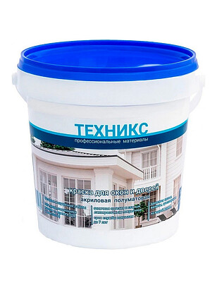 Краска ТЕХНИКС для окон и дверей п/глянц тёмно-коричневая, 1кг 238x286 в Материке