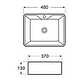 Умывальник накладной AZ-2010 (белый) 480х370х130мм