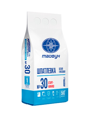 Шпатлевка Тайфун Мастер № 30 гипсовая старт-финиш, 5кг 238x286 в Материке