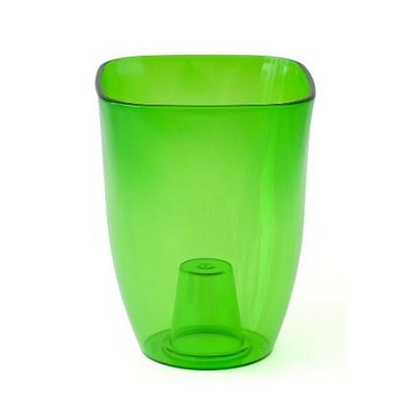 Ваза для орхидей OptimPlast малая (12,5x17см) пластик пр.-зеленый Т3210 586x674 в Материке