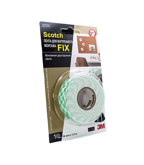 Лента монтажная 3М для внутр.работ 4496G-1915-P Scotch FIX 19ммх1,5м 586x674 Лента монтажная 3М для внутр.работ 4496G-1915-P Scotch FIX 19ммх1,5м 586x674 в Материке