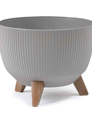 Кашпо ROMA wood с вставкой (29x18см) пластик серый LA920-27 238x286 в Материке