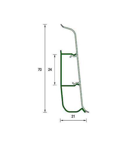 70.213. IDEAL_Деконика плинтус ДУБ СЕВЕРНЫЙ - 2.2м 438x503 в Материке - Вариант 2