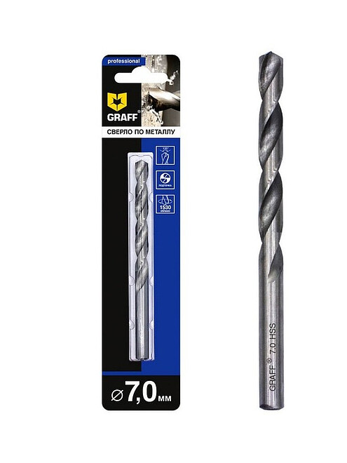 Сверло по металлу GRAFF 7,0мм 495x660 Сверло по металлу GRAFF 7,0мм 495x660 в Материке