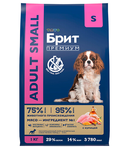 Корм для собак Brit Premium Small курица (1кг) 438x503 в Материке
