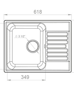 Мойка QUARZ GF-Z 13 (ECO 13), 620х480мм песок (без сифона)