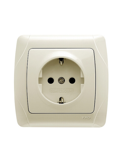 Розетка Viko CARMEN 90562008 1мест. с/з крем 495x660 Розетка Viko CARMEN 90562008 1мест. с/з крем 495x660 в Материке