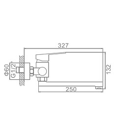 Смеситель L74603 (для кухни) настенный нерж.сталь