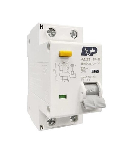 Дифавтомат ETP 1P+N 40А/30мА 438x503 в Материке