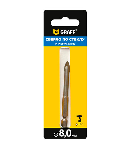 Сверло по стеклу и керамике GRAFF 8х85мм 438x503 в Материке