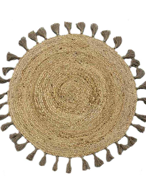 Ковер из джута BOHO 49034/2 с кисточками 100*100 495x660 Ковер из джута BOHO 49034/2 с кисточками 100*100 495x660 в Материке
