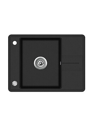 Мойка BELLA SQB102-601AW 670x500мм гранит-черный металлик с вып.полуавтомат 238x286 в Материке