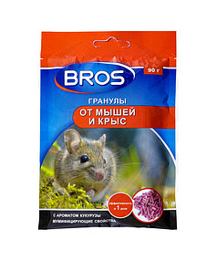 Средство Гранулы от мышей и крыс Bros, родентицид (90г)