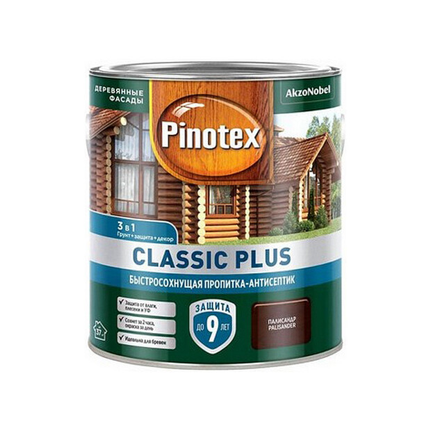 Пропитка-антисептик Pinotex Classic Plus 3 в 1 Палисандр 2,5л