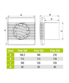 Вентилятор AirRoxy pRim 150PS с выкл. 238x286 в Материке - Вариант 2