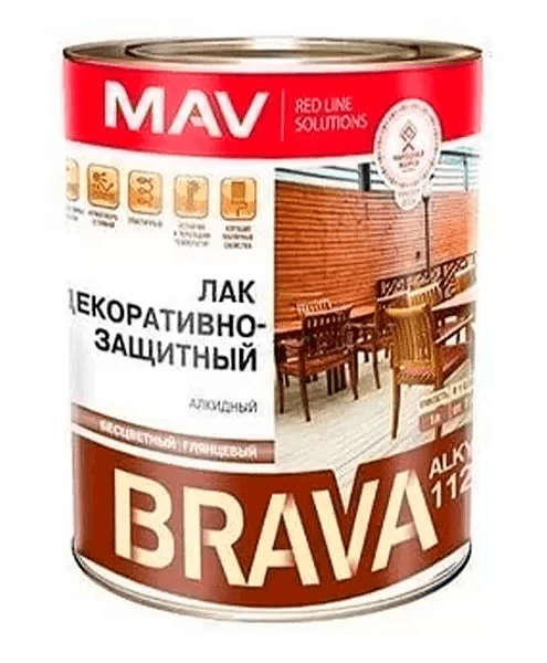 Лак BRAVA алкидный для наруж./внутр. работ, 0,7кг 495x660 Лак BRAVA алкидный для наруж./внутр. работ, 0,7кг 495x660 в Материке