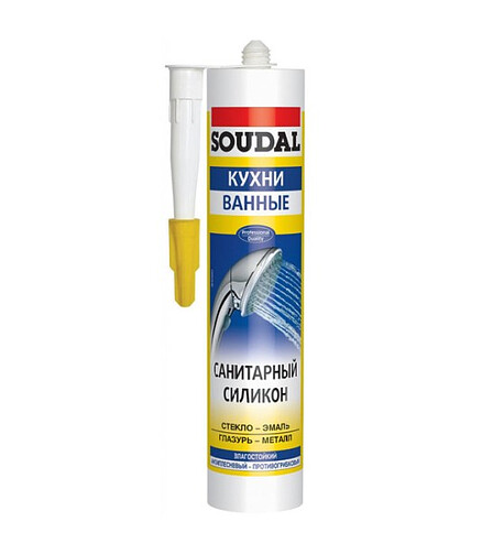 Герметик SOUDAL силикон. санитарный прозрачный, 280мл 438x503 в Материке