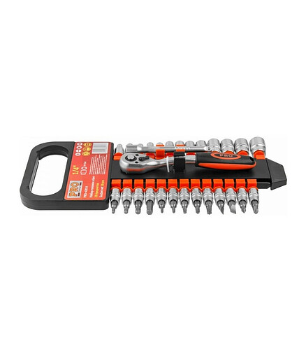 Набор головок с трещоткой STARTUL PRO-42814 1/4" 28шт/уп. 438x503 в Материке