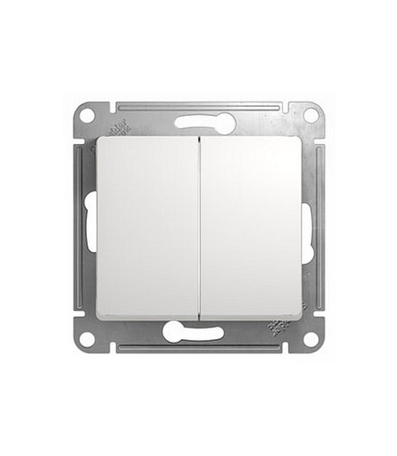 Выключатель SE GLOSSA GSL000151 2кл. белый 438x503 в Материке