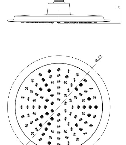 Лейка для душа LM8033C, d 200мм 438x503 в Материке - Вариант 2