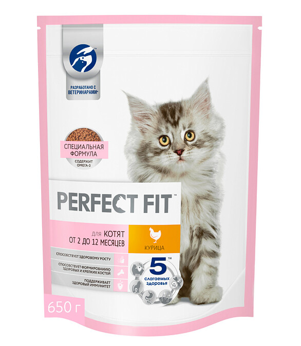 Корм для котят PERFECT FIT курица (0,65кг) 586x674 Корм для котят PERFECT FIT курица (0,65кг) 586x674 в Материке