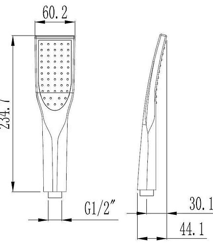 Лейка для душа ESKO SSP751Q 60мм 1 функция форсунки Self-Clean Device 438x503 в Материке - Вариант 2