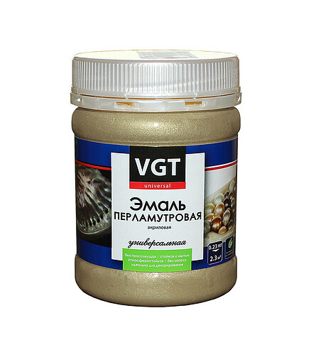 Эмаль VGT перламутровая жемчуг, 0,23кг 438x503 в Материке