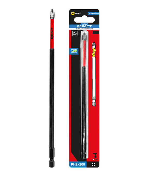 Бита ударная GRAFF PH2 200мм 586x674 Бита ударная GRAFF PH2 200мм 586x674 в Материке
